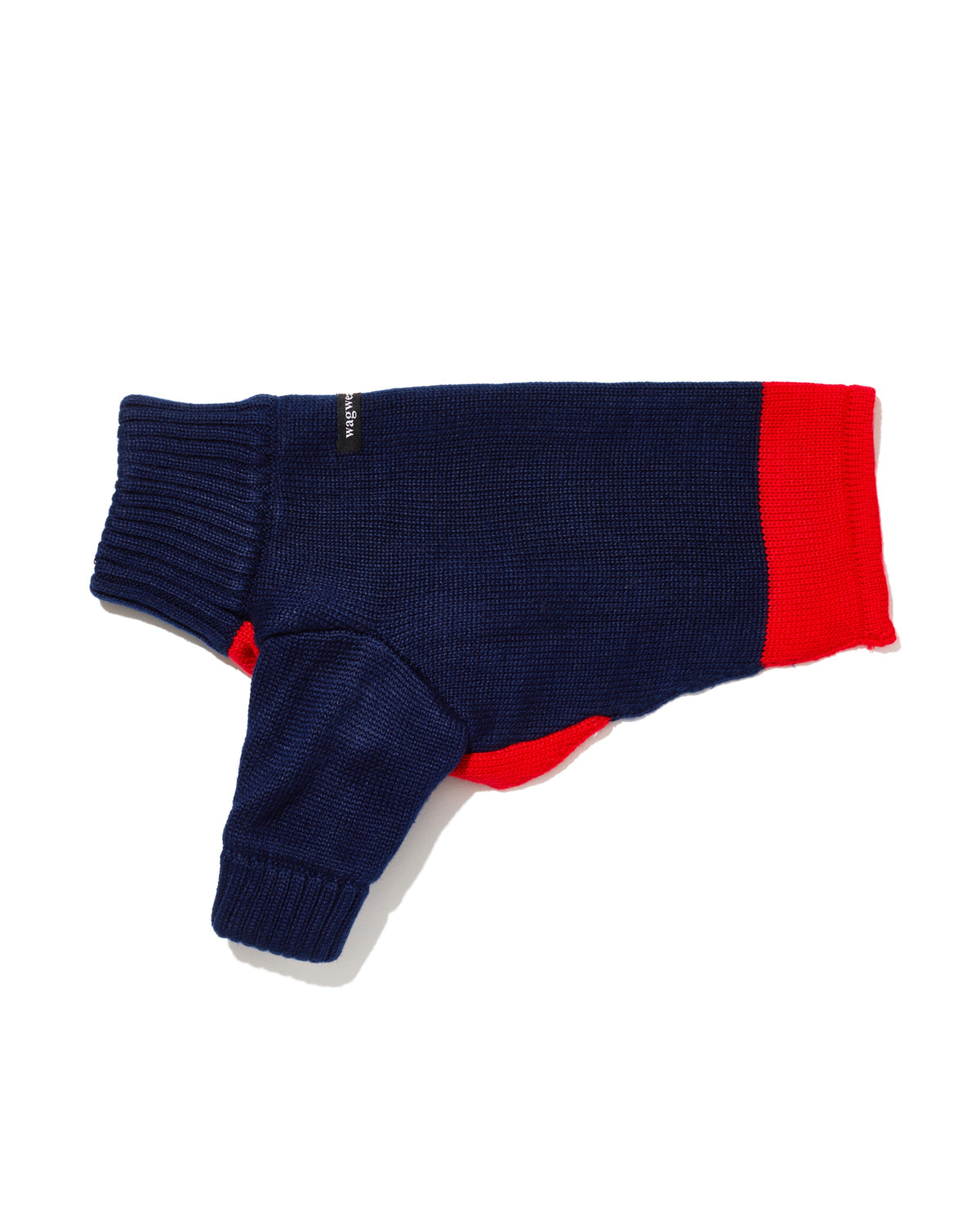 rugby dog sweater in navy and red