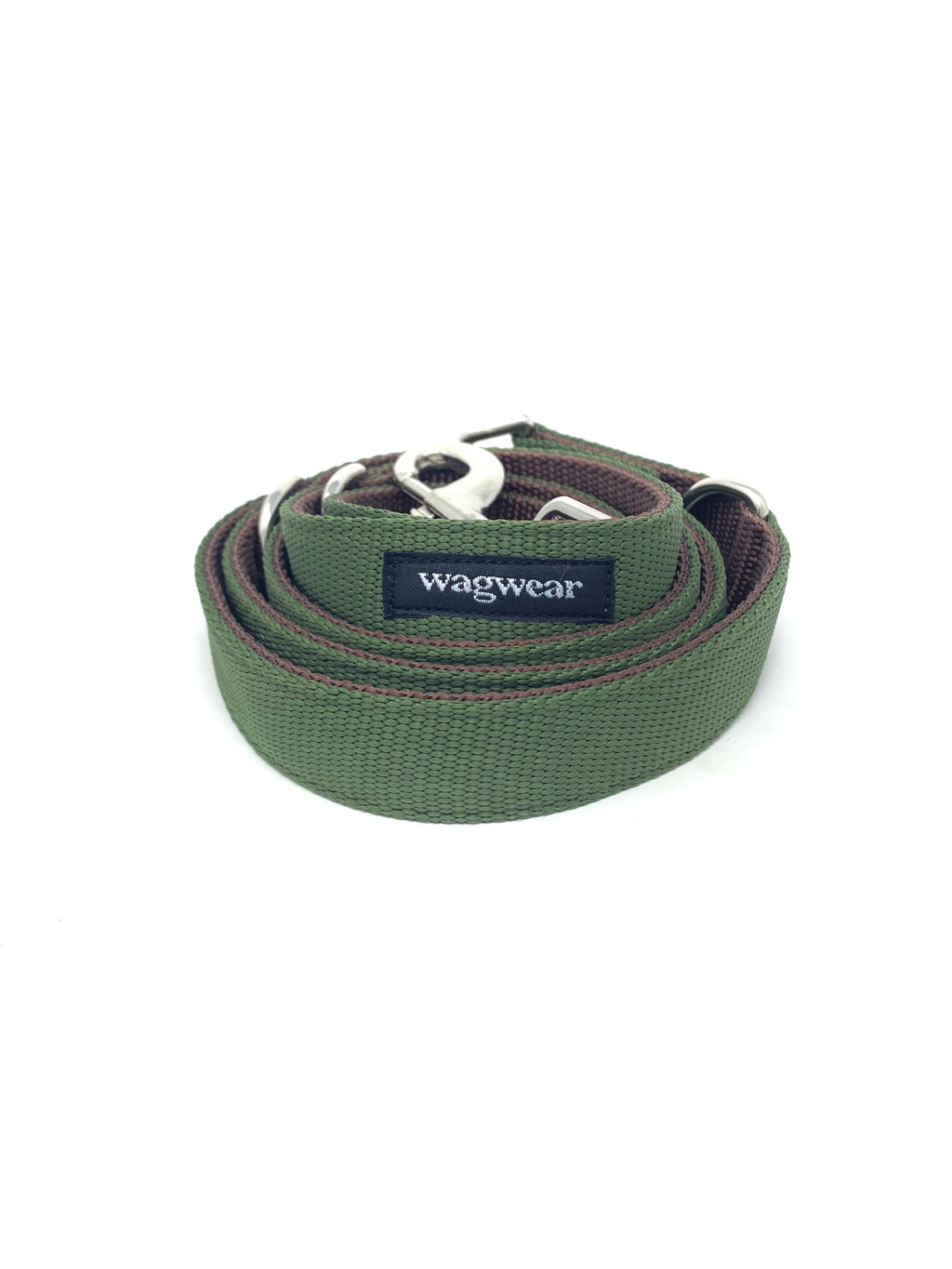 nylon metro leash in olive